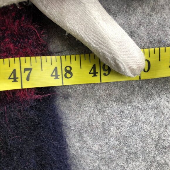 Vintage Glentana Mohair Wool Throw Blanket Red Black Plaid Scottish 48'' x 66'' - Picture 5 of 6